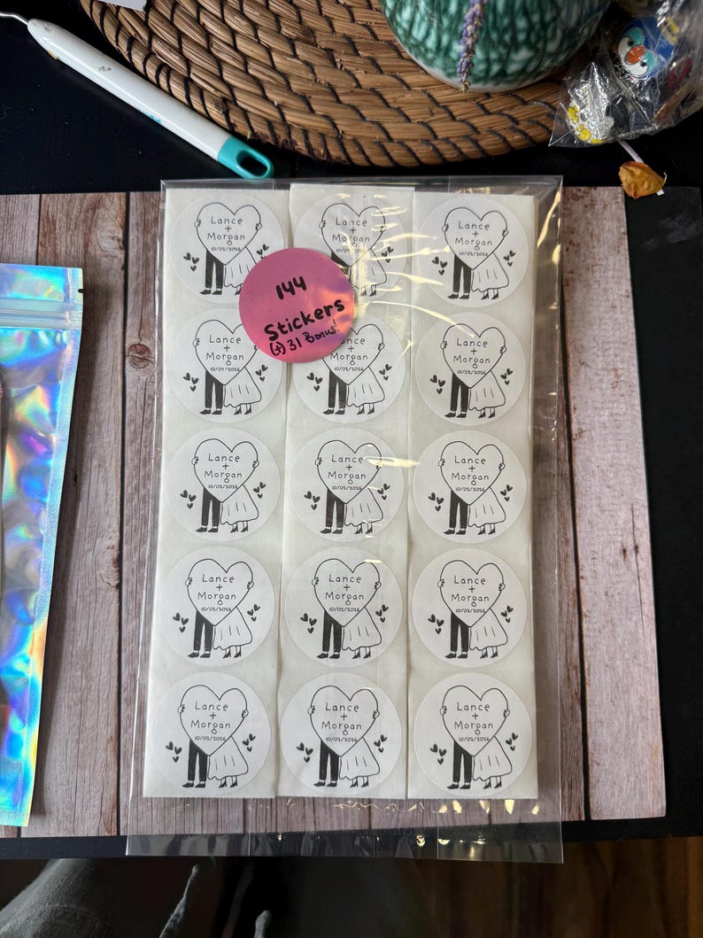 Wedding Envelope Stickers | Personalized Bride & Groom Labels | Custom Couple Stickers | Romantic Wedding Stationery image 19