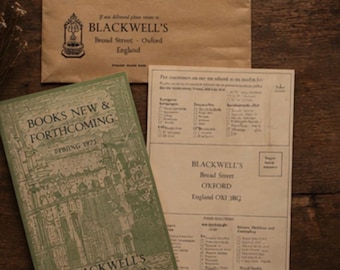 1973 Blackwell’s Oxford Book Catalogue | Original Mail Order Ephemera w/ Envelope & Order Form | Vintage Academic Book List