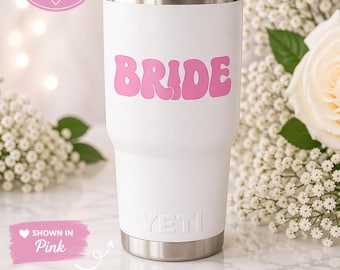 Bride Tumbler Decal, Wedding Cup Sticker, Bachelorette Party Vinyl Decal, Wedding decals, Custom wedding decals and stickers