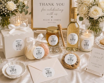 Custom Wedding Stickers | Personalized Favor Labels | Wedding Envelope Seals | Welcome Bag Stickers | Reception Decor