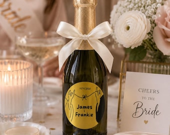 Wedding Favor Labels Personalized with Names & Date, Envelope Seals, Custom Stickers