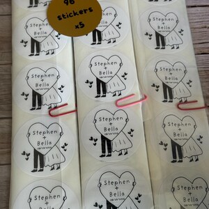 Wedding Envelope Stickers | Personalized Bride & Groom Labels | Custom Couple Stickers | Romantic Wedding Stationery image 2