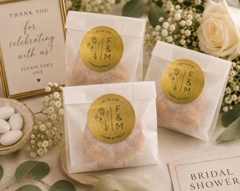 Custom Wedding Seal Stickers | Personalized Invitation Envelope Labels | Bridal Shower Favor Stickers | Elegant Wedding Decals