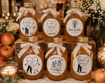 Fall Wedding Favor Stickers | Personalized Wedding Stickers | Cookie Favor Labels | Apple Cider Wedding | Rustic Autumn Wedding Decor