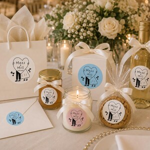 Wedding Envelope Stickers | Personalized Bride & Groom Labels | Custom Couple Stickers | Romantic Wedding Stationery image 13