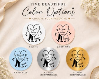 Wedding Favor Labels Personalized | Custom Couple Stickers | Bridal Shower Favor Stickers | Candy Buffet Labels | Wedding Gift Seals