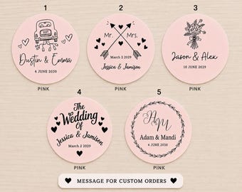 Custom Wedding Favor Labels, Personalized Bridal Shower Stickers, Wedding Envelope Seals, Guest Gift Labels, Free Shipping