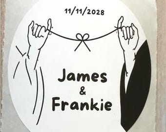 Pinky Promise Wedding Stickers| Custom Wedding Welcome Bag Stickers | Personalized Pinky Promise Labels