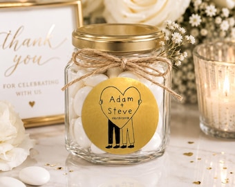 Personalized Same-Sex Marriage Stickers | Gay Wedding Favor Labels | LGBTQ Wedding Decorations | Two Grooms