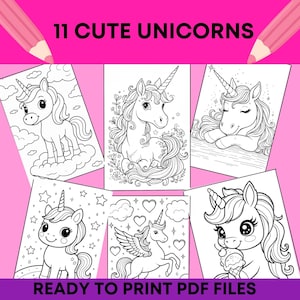 Unicorn Coloring Book – Instant Digital Download for Kids