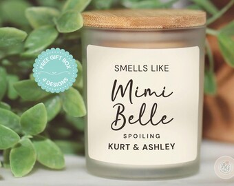 Mimi Candle, Personalized Mimi Candle, Custom Mimi Candle, Frosted Glass Soy Wax 35 Hour Burn