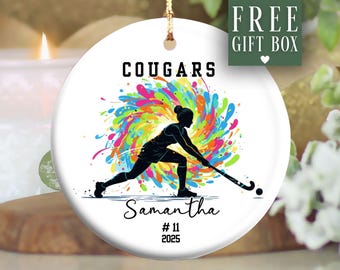 Personalized Field Hockey Ornament 2026, Girls Field Hockey Ornament, Field Hockey Ornaments in Bulk, Custom Field Hockey Ornaments