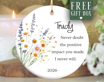 Personalized Difference Maker Ornament, Never Doubt the Positive Impact You Made Christmas Ornament an Appreciation Gift