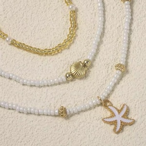 Summer Seashell & Pearl Necklace Set