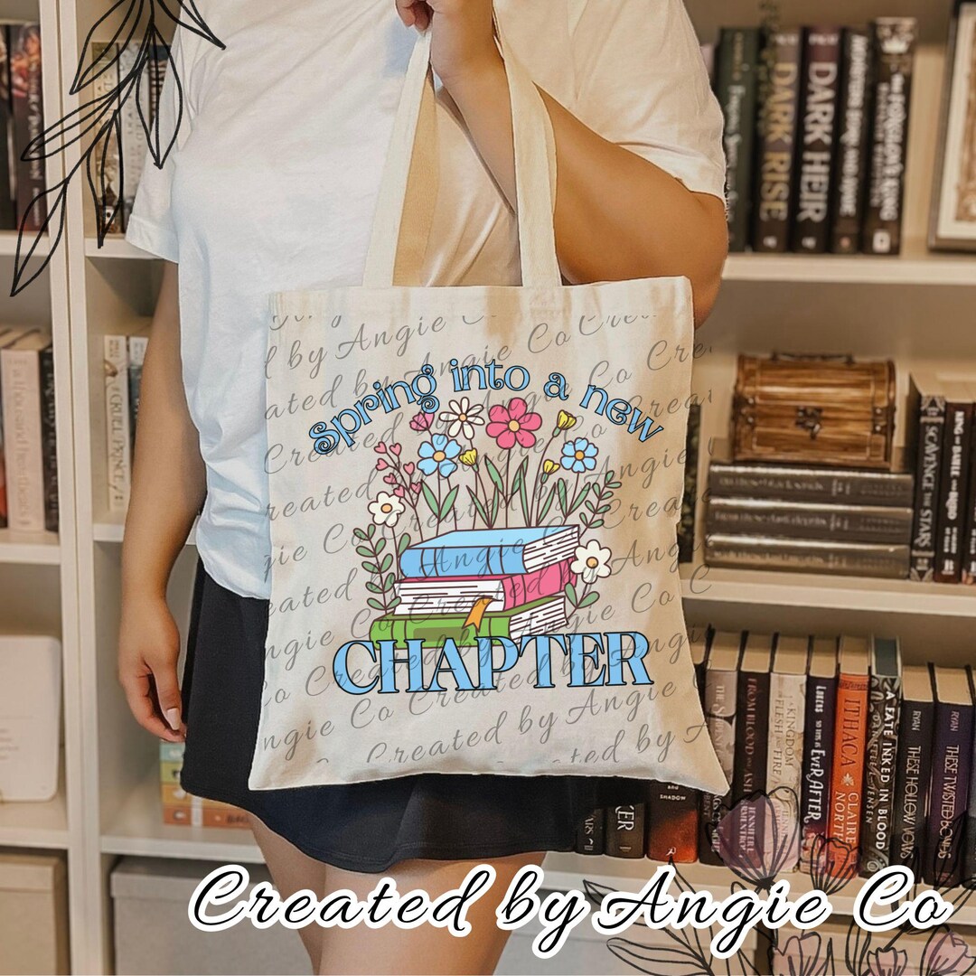 Spring Into A New Chapter PNG | Blue Floral Sublimation, Trendy Bookish ...