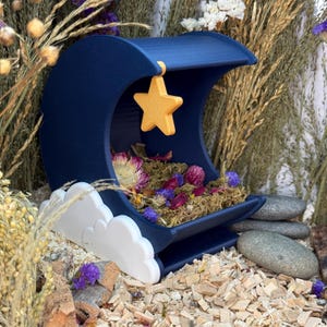 Moon Hide & Substrate-container, hamsterhuid, hamsteraccessoire, muisaccessoire, kleine huisdierenhuid