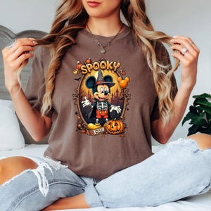 Retro Comfort Color Spooky Mickey Skeleton Halloween Shirts, Mickey Skeleton Coquette Shirts, Disney Trip Halloween 2025, Halloween Shirts