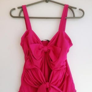 Zara Pink Bow Detail Bodysuit Size M