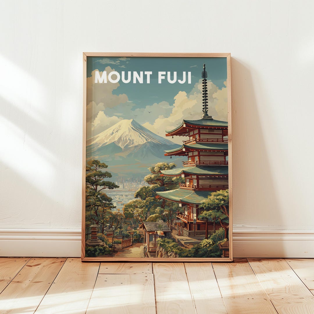 Mount Fuji Japan Travel Poster | Vintage Wall Art Print | Japanese Home ...