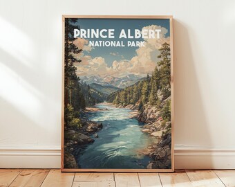 Prince Albert National Park Print | Vintage Canada Travel Poster | Saskatchewan Wall Art | Nature Landscape Decor | Adventure Gift