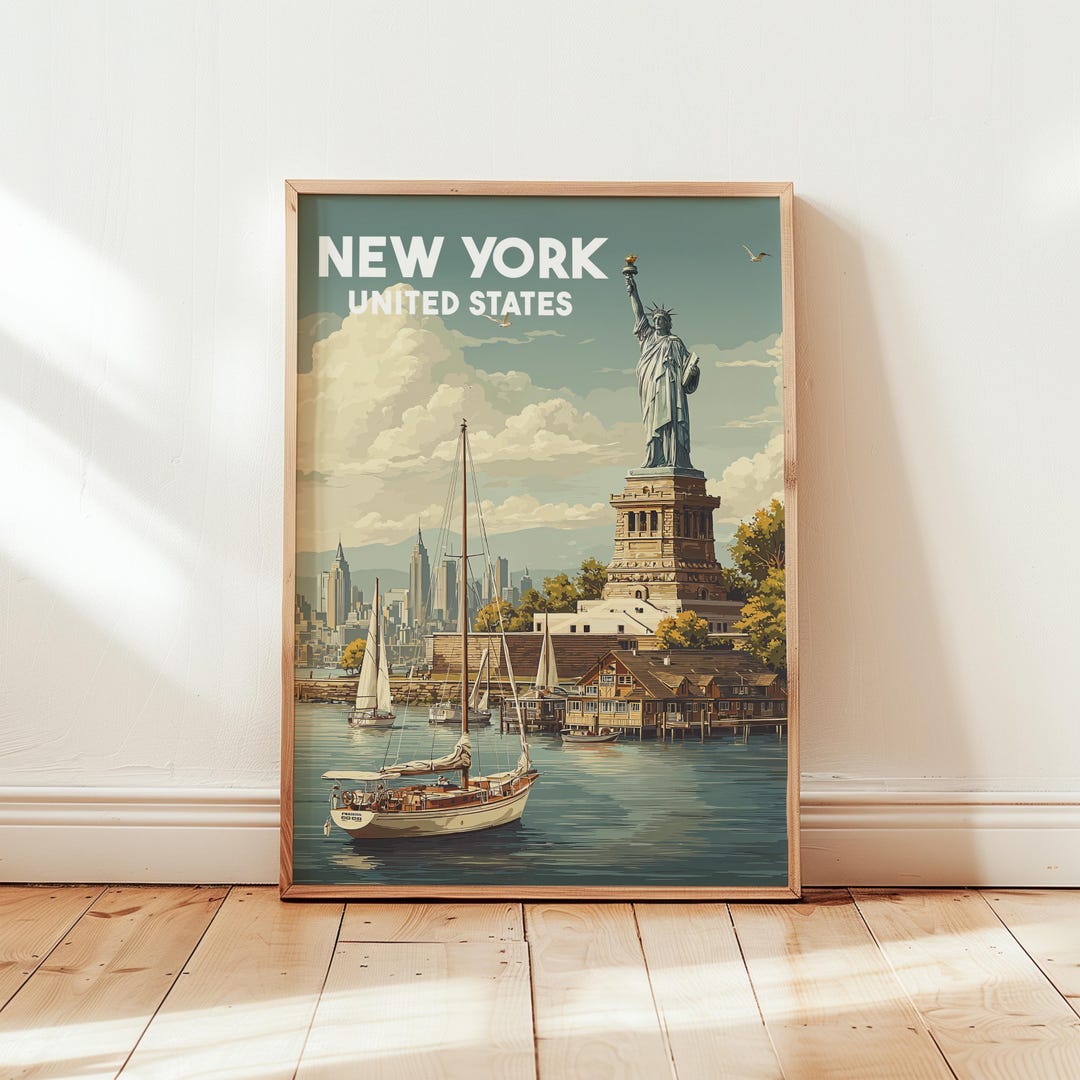 New York Travel Poster | New York Wall Art Print | Vintage New York ...