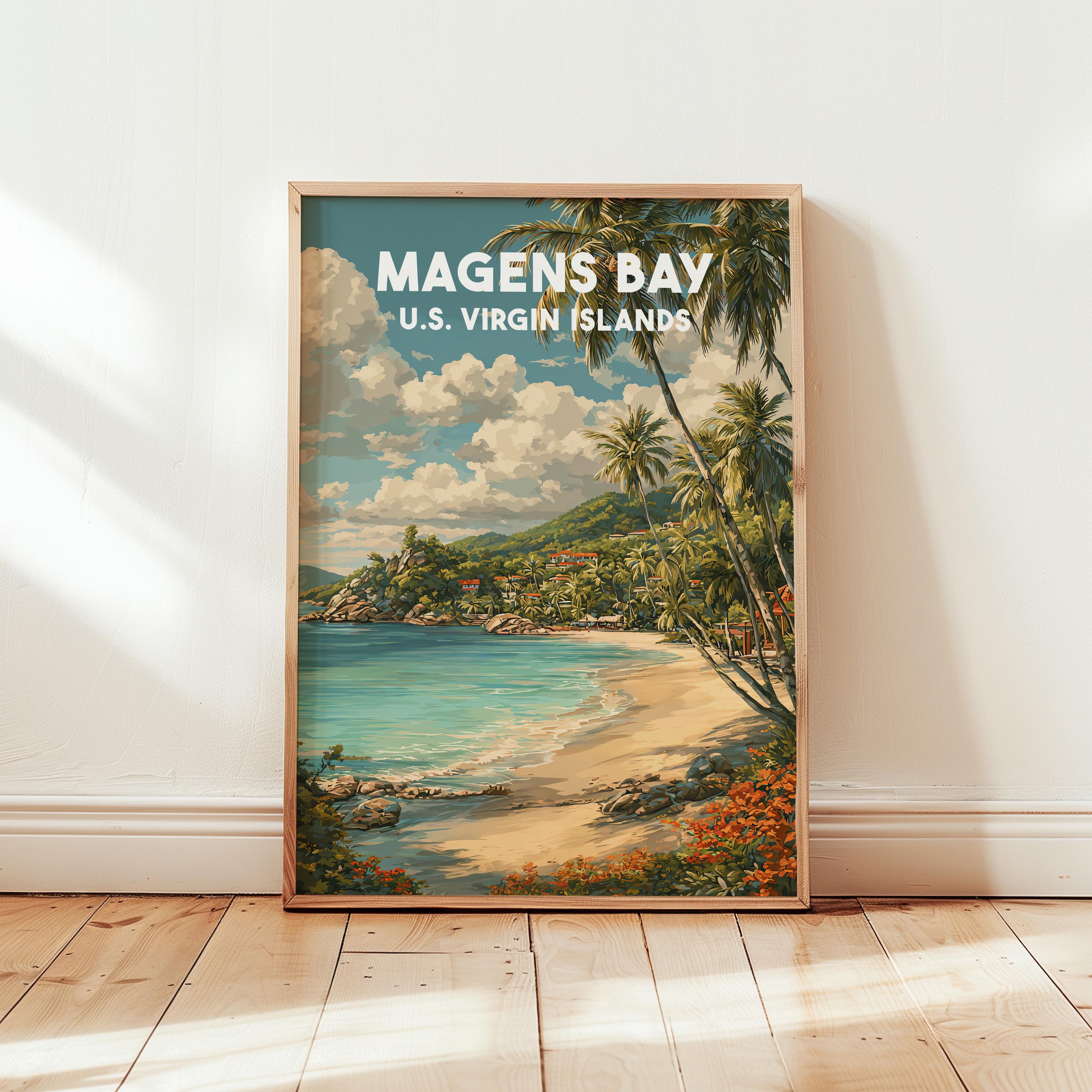 Magens Bay St Thomas Poster | US Virgin Islands Beach Wall Art