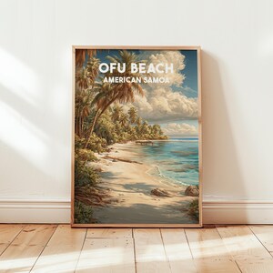 Ofu-Strandposter | Wandbild von einem tropischen Strand in Amerikanisch-Samoa | Reisebild mit Südpazifik-Landschaft