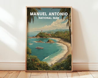 Manuel Antonio Costa Rica Poster | Coastal Travel Wall Art | Tropical Nature Print | Beach Jungle Decor | Costa Rica Wall Art Print