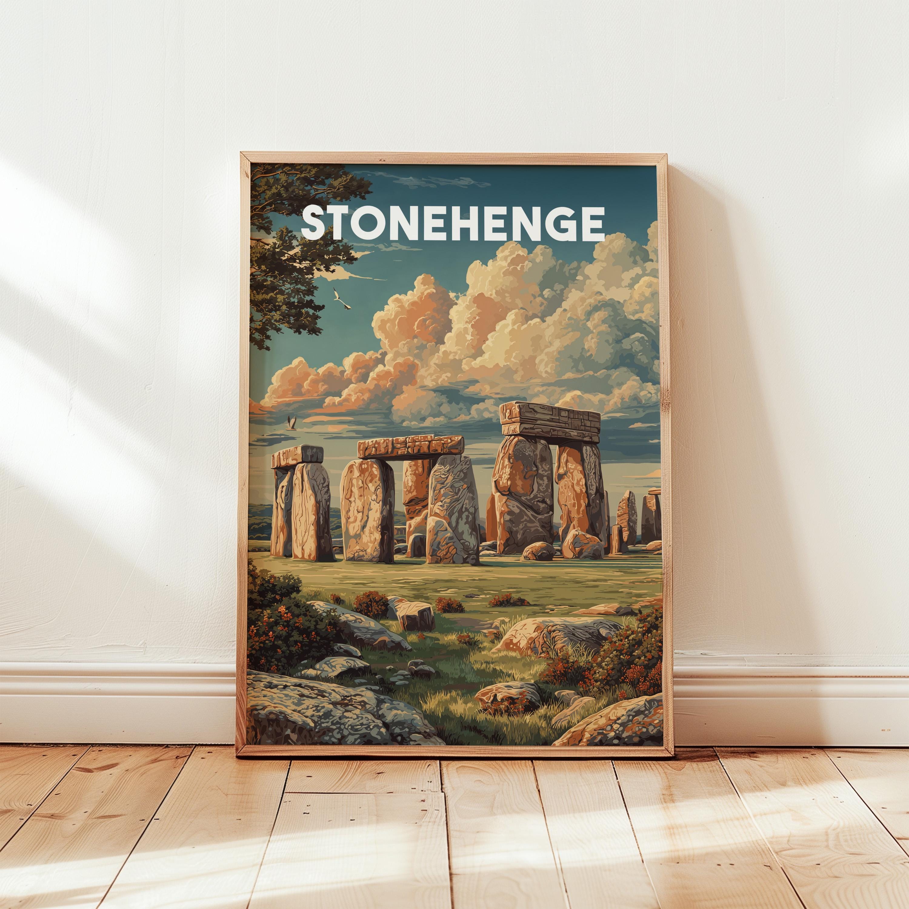 ヴィンテージ ストーンヘンジ トラベルポスタープリント | イギリスの