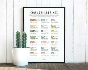 Prefixes and Suffixes Anchor Chart - Etsy Canada