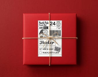 Personalised Mail Label – Santa Claus Christmas Postage Sticker North Pole
