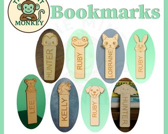 Personalised Animal Bookmark – Custom Engraved Name – Gift for Book & Animal Lovers