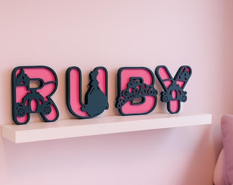 Wooden Princess Name Sign/Plaque - Personalised - Custom Name Decor