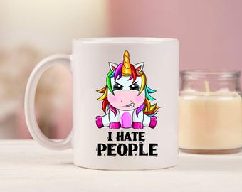 I Hate People - Angry Unicorn Mug