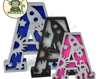 Space / Astronaut Wooden Name Sign/Plaque - Personalised - Custom Name Decor -