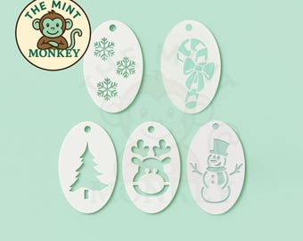 Christmas - Face Paint Stencil - Kids Party - Reusable - cake decorating -crafts