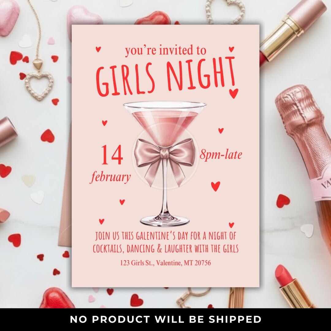 Galentine's Day Girls Night Out Invitation,friends Valentines Dinner ...