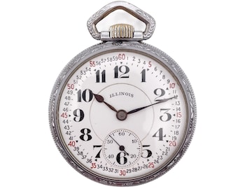 1920 Illinois Bunn Special Railroad Pocket Watch: Montgomery Dial, 21 Jewel