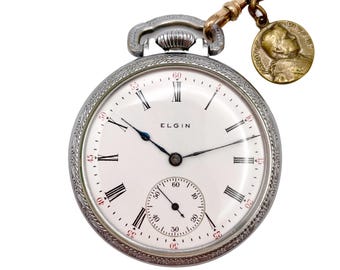 Antique 1905 Elgin Pocket Watch – 15 Jewel Roman Dial, Working Heirloom