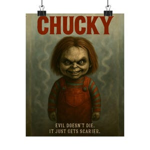 Chucky Horror Matte Vertical Posters, Vintage Scary Wall Art, Halloween Decor, Creepy Home Decor, Gift for Horror Fans