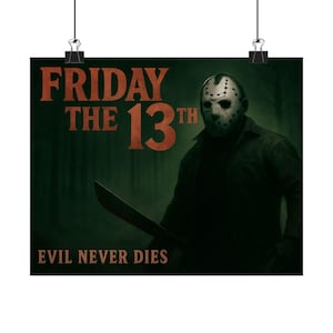 Horror Poster, Friday the 13th Poster, Wall Art Print, Matte Art Print, Movie Poster, Home Decor Print
