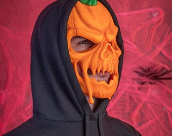 Scary Pumpkin Skull Halloween Mask: Creepy Costume Accessory