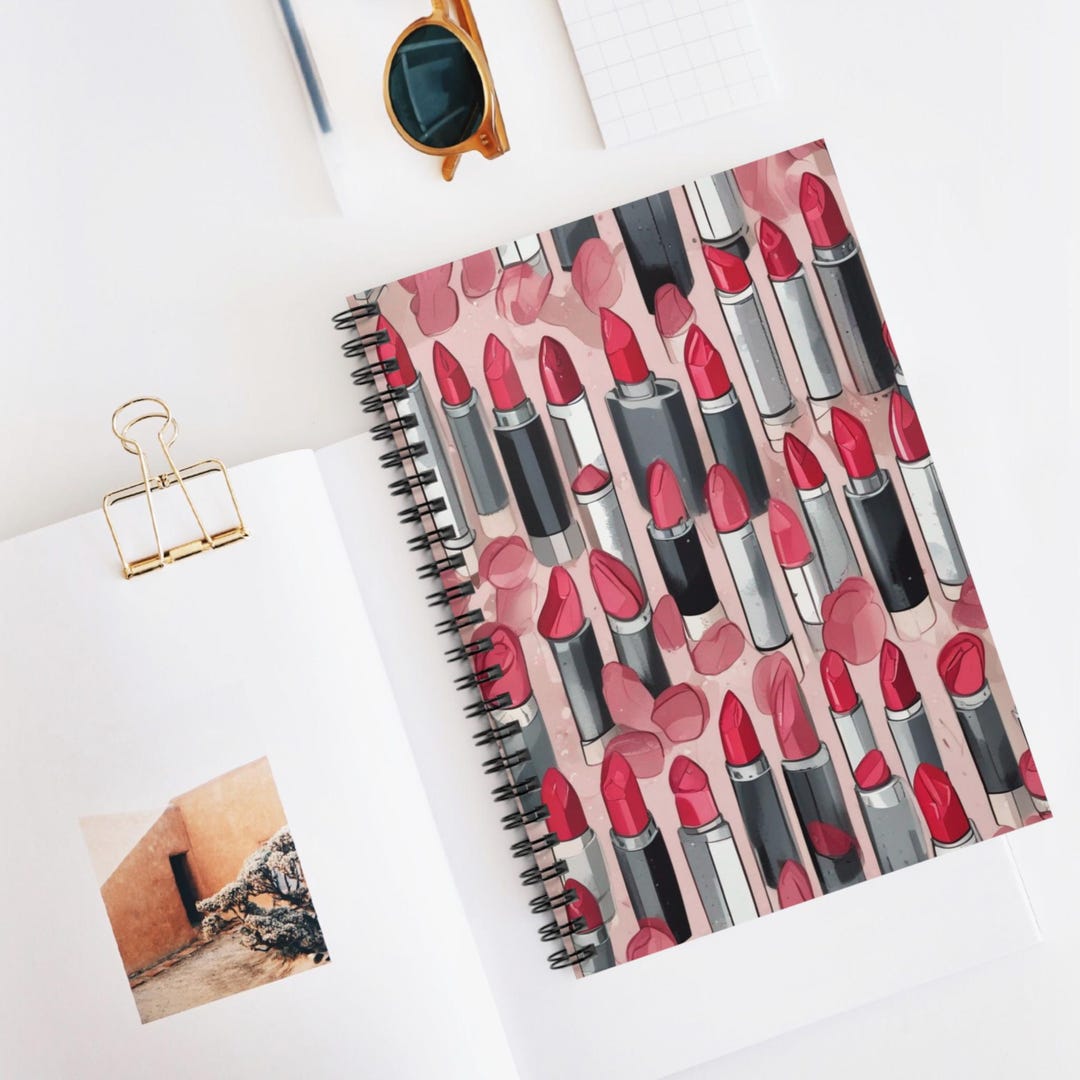 Lipstick Lover's Spiral Notebook | Makeup Enthusiast Journal - Etsy