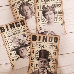 Cartes de bingo modifiées, cartes de journal vintage