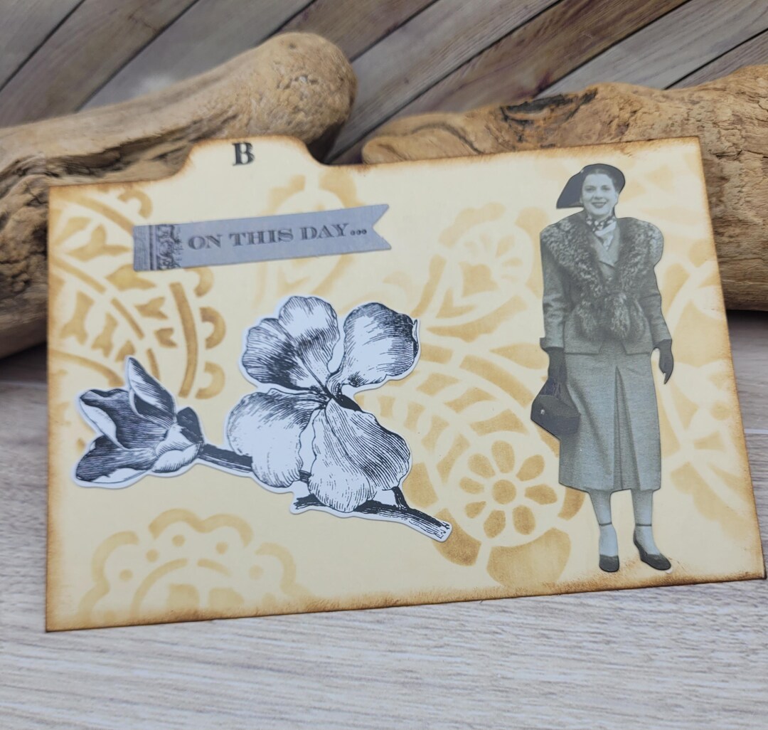 Distressed Journal Card: Tim Holtz Ephemera Rolodex Insert - Etsy