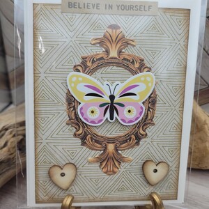 Carte PAPILLON, carte de voeux vierge, fait main, carte d'amitié, inspiration