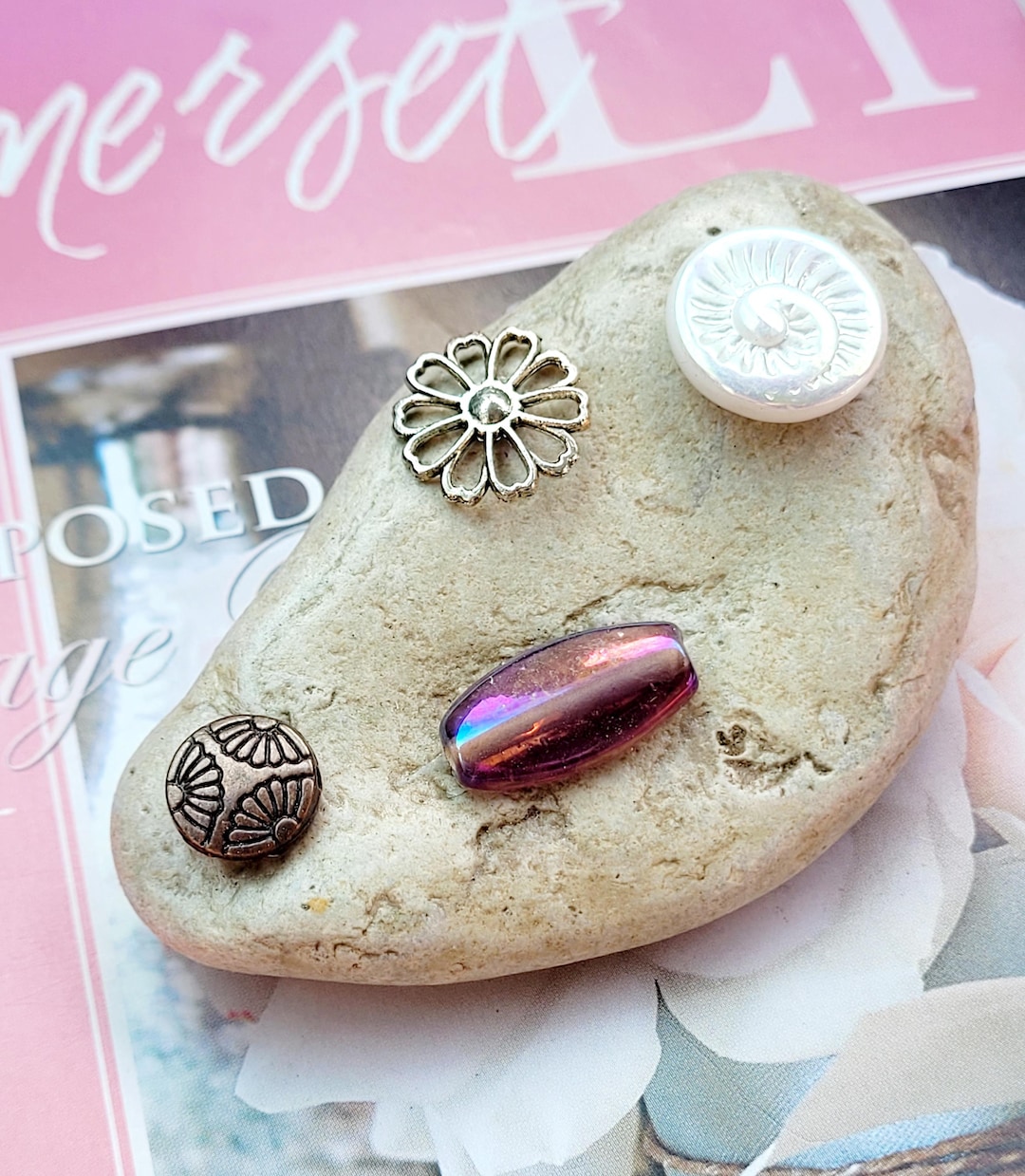 Bejeweled Lake Michigan Stone: Decorative Beach Rock Paperweight - Etsy