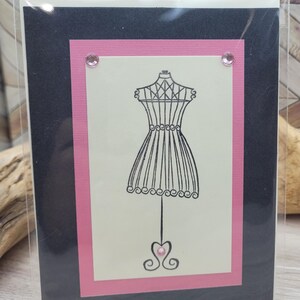 Tarjeta de FORMULARIO DE VESTIDO, Tarjeta de felicitación en blanco, Hecha a mano, Tarjeta de amistad