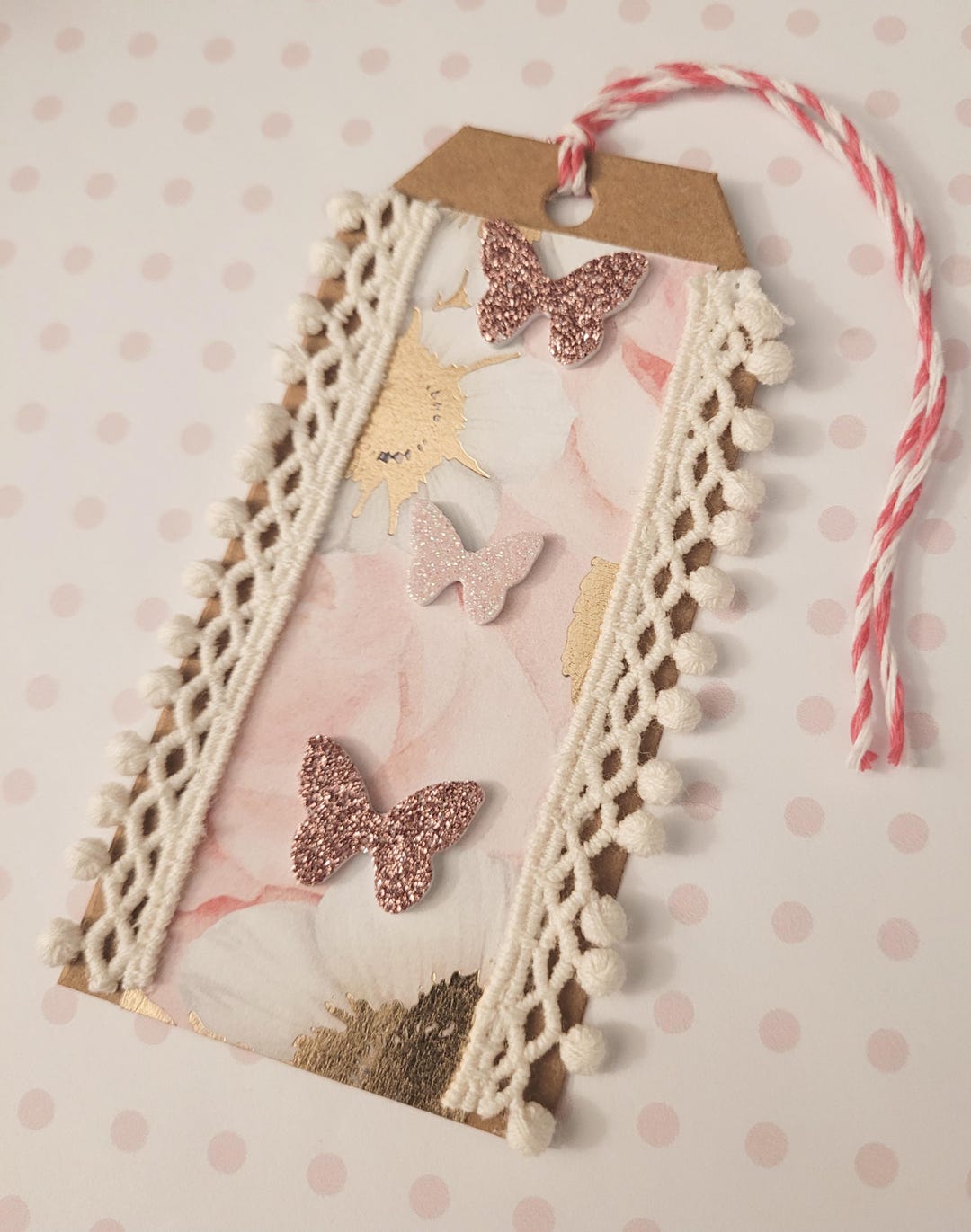 Butterfly Gift Tag, Pink Gift Tag, Handmade - Etsy