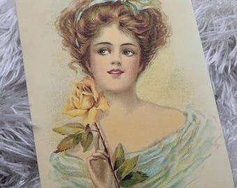 Victorian Journal Card, Journal Scrapbook Embellishment, Pocket Insert